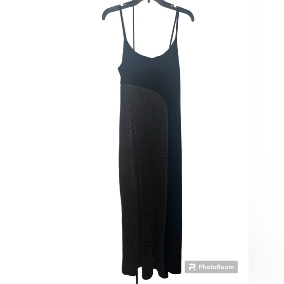 Black Maxi Dress Sequin Neckline by Scott McClintock